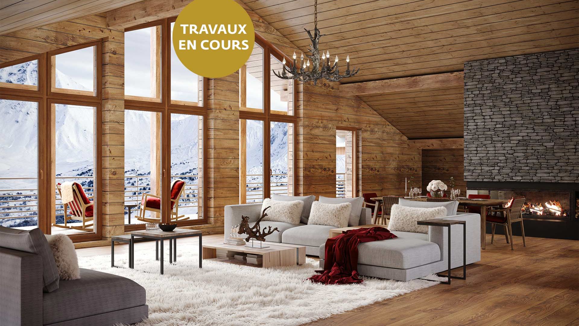 Alps Living - Programme immobilier Le Rocher, Les Gets - Séjour