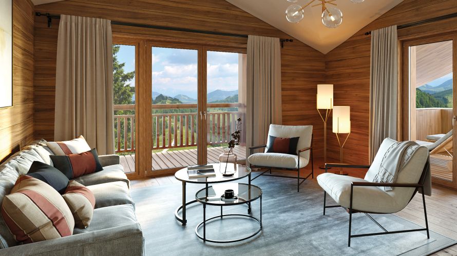 Alps Living - Programme immobilier La Croisette, Les Gets - Vue intérieure