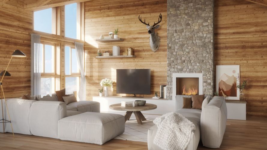 Alps Living - Programme immobilier La Ferme des Pistes, Les Gets - Séjour