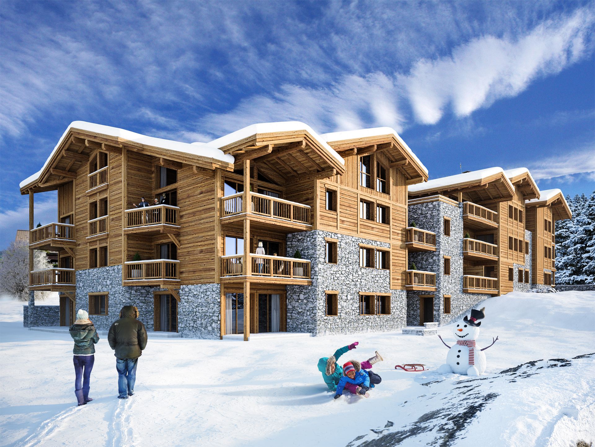 Alps Living - Programme immobilier La Ferme des Pistes, Les Gets - Vue extérieure 3