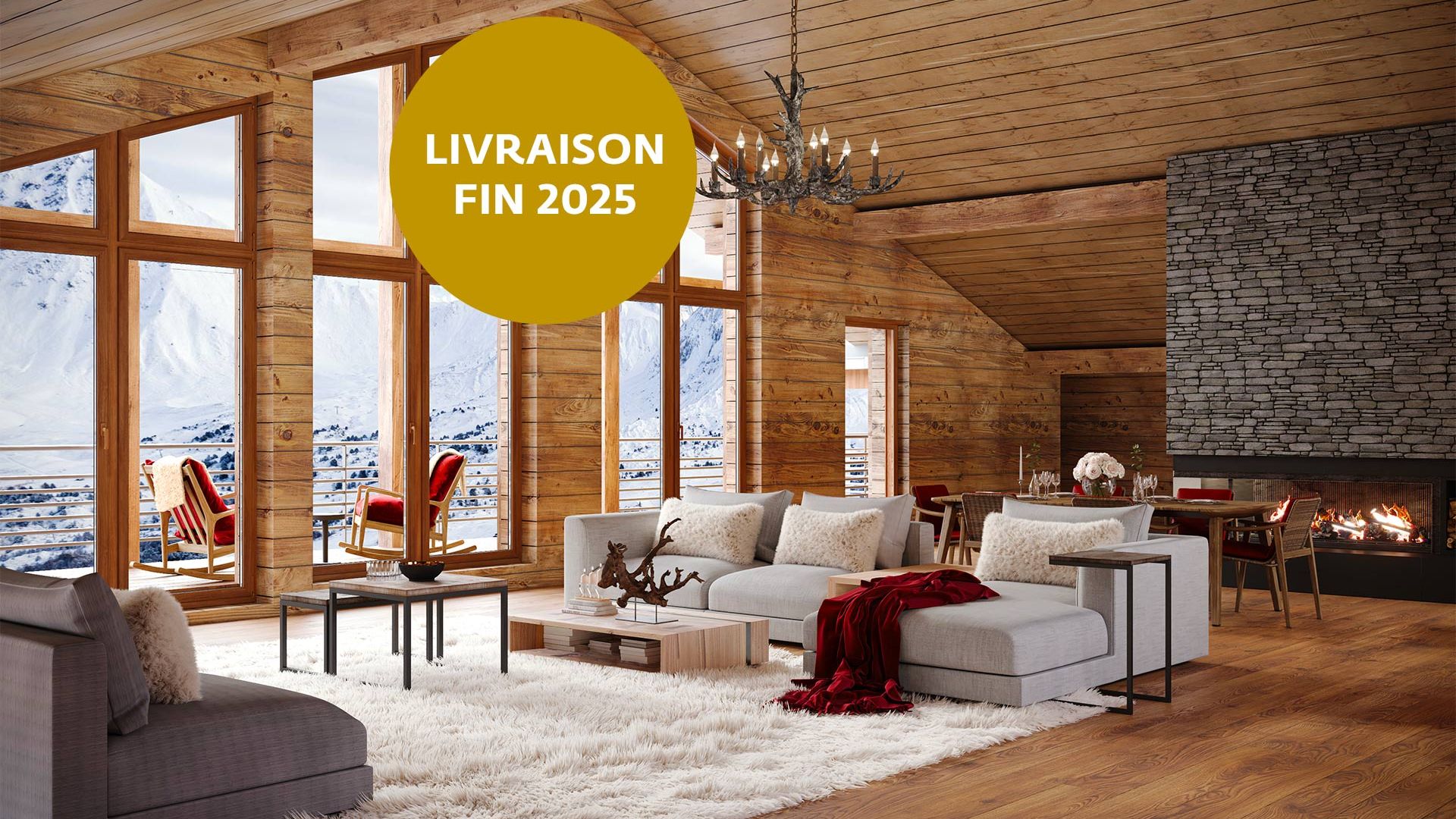 Alps Living - Programme immobilier Le Rocher, Les Gets - Séjour