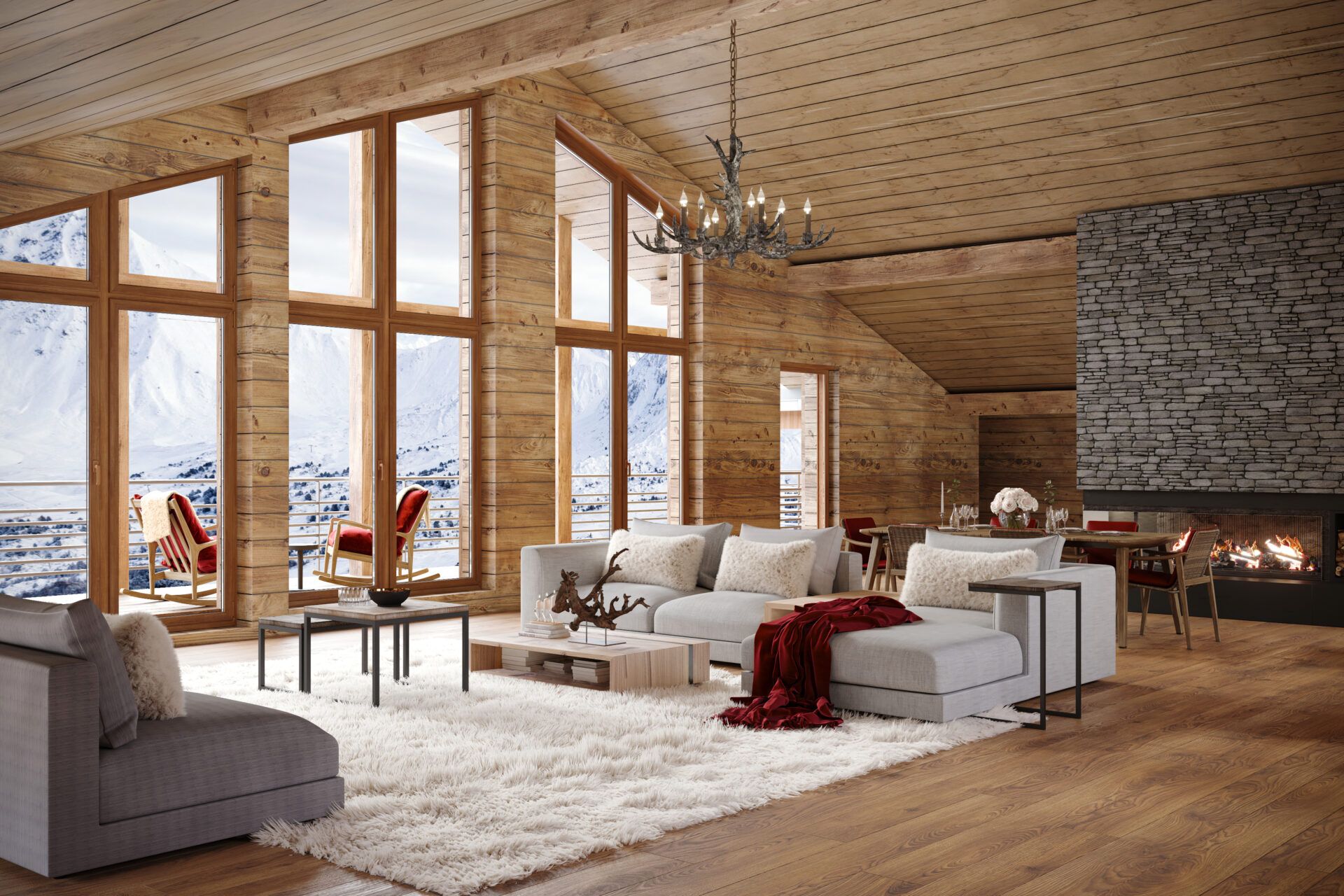 Alps Living - Programme immobilier Le Rocher, Les Gets - Séjour