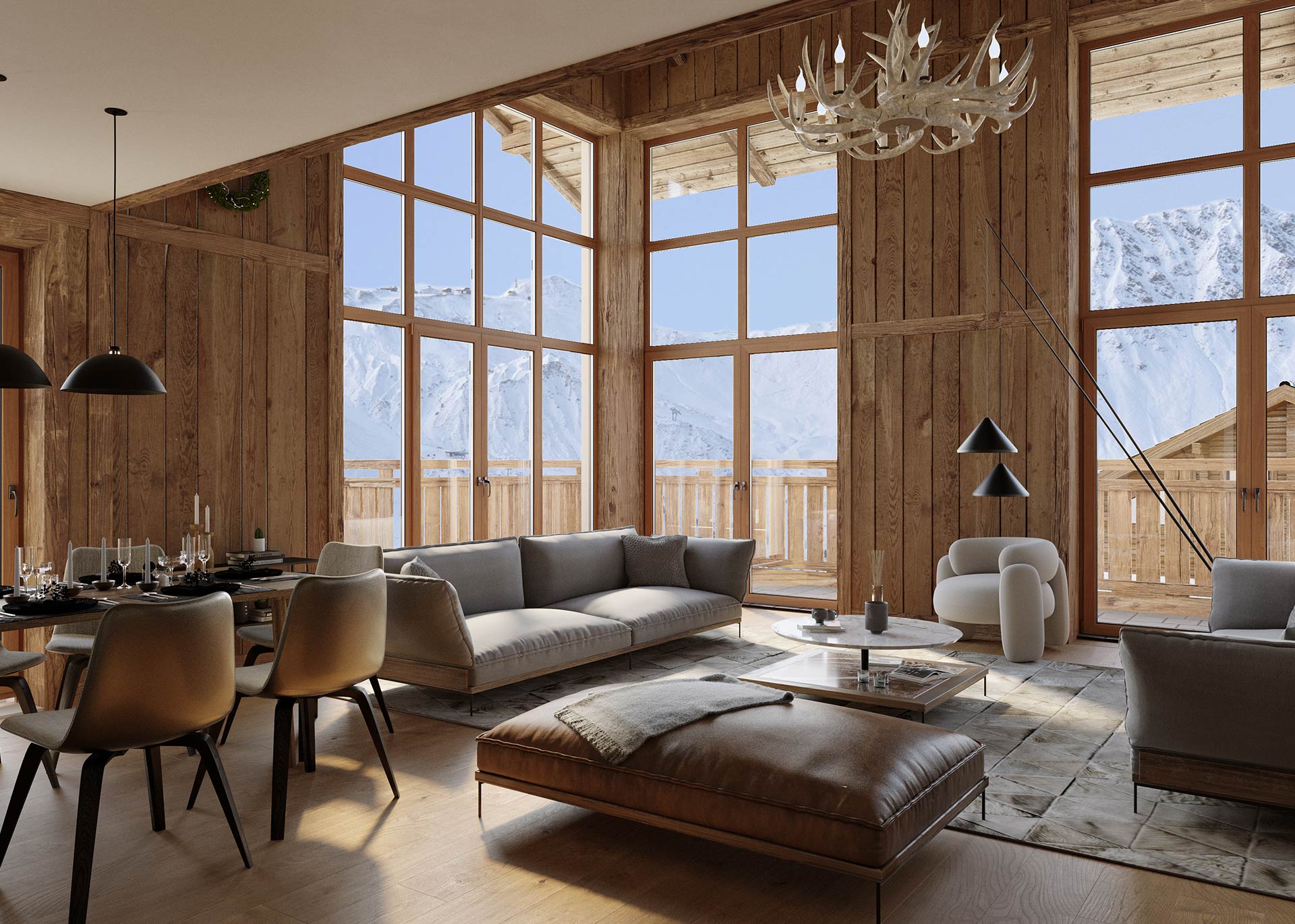 Alps Living - Programme immobilier L'&Eacute;chapp&eacute;e, Les Gets - Vue Int&eacute;rieure 1