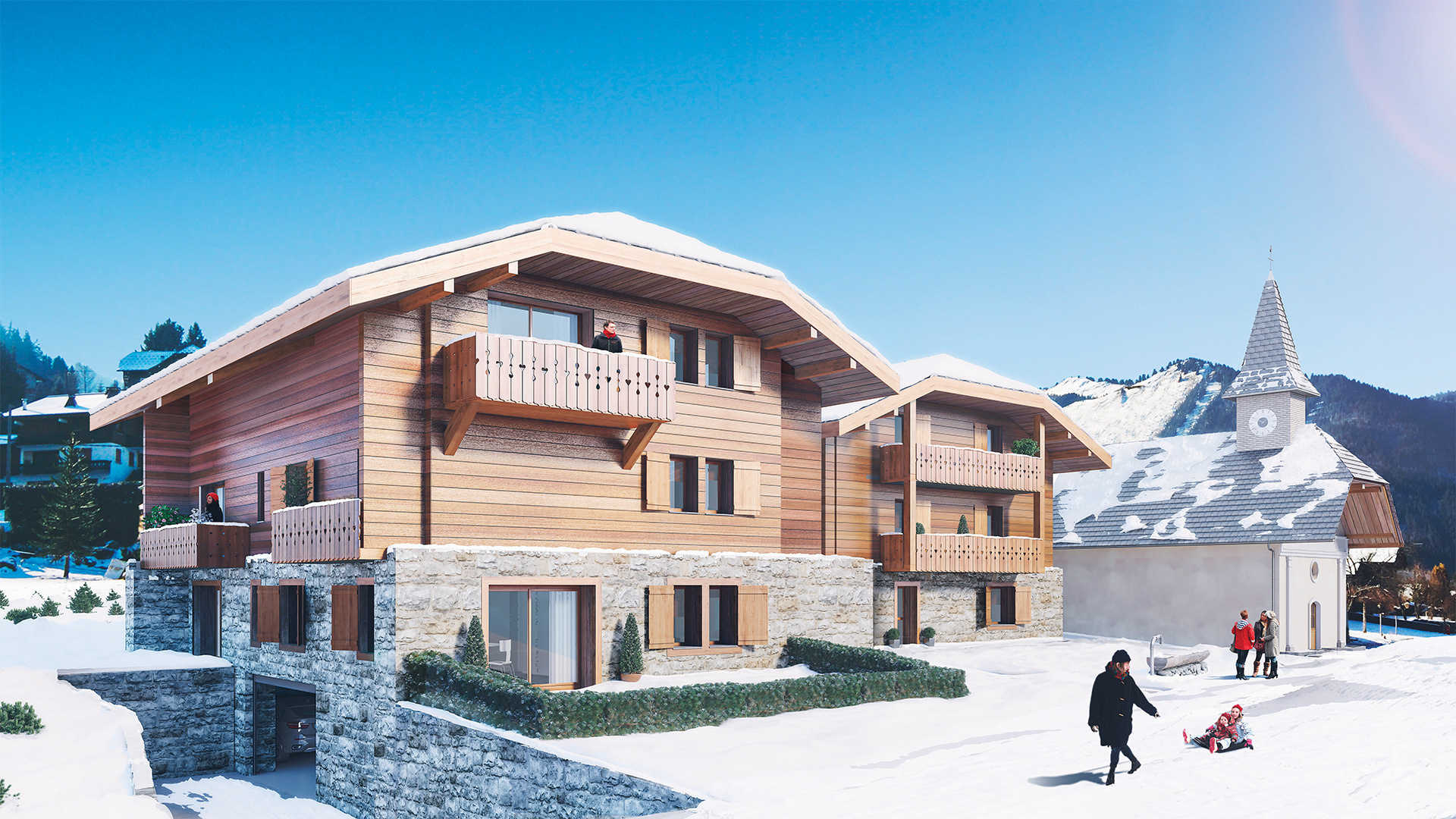 Alps Living - Programme immobilier Les Terrasses de La Plagne, Morzine - Vue ext&eacute;rieure