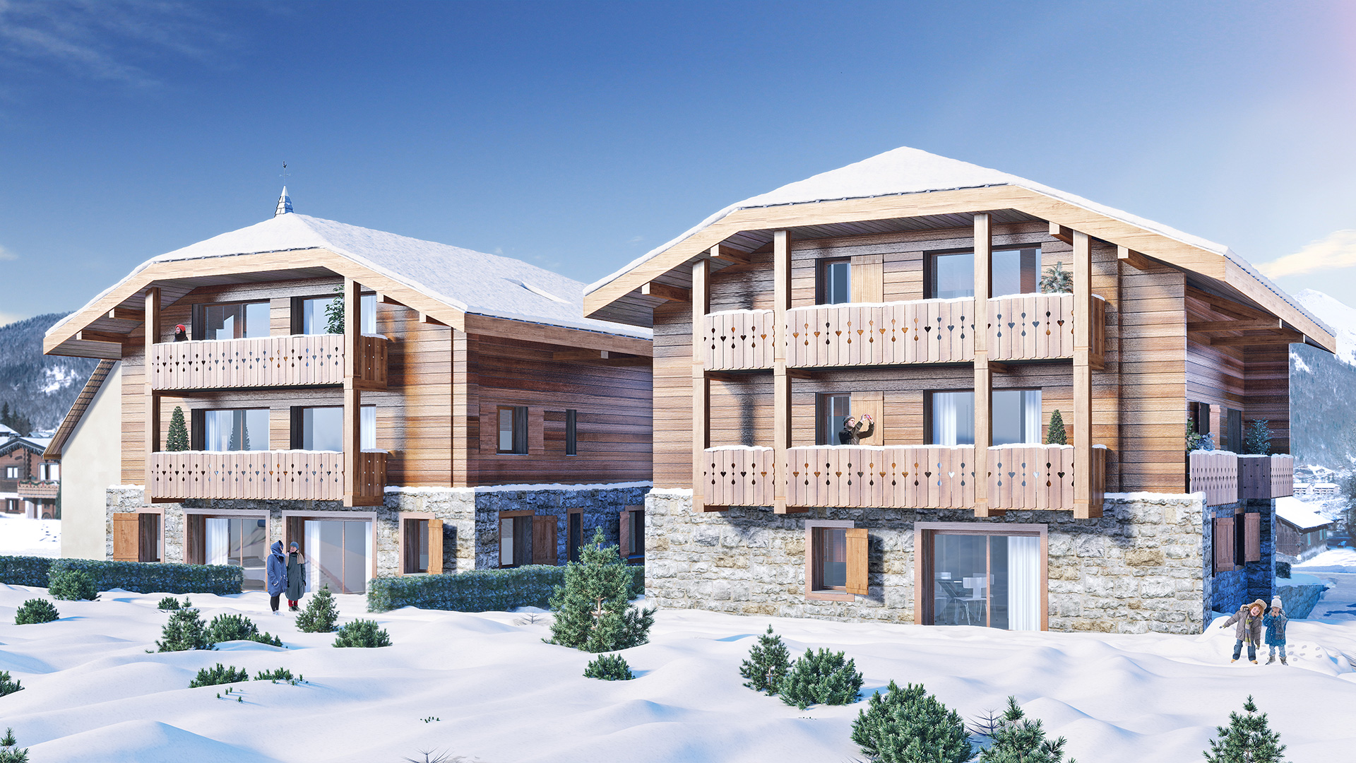 Alps Living - Programme immobilier Les Terrasses de La Plagne, Morzine - Vue ext&eacute;rieure