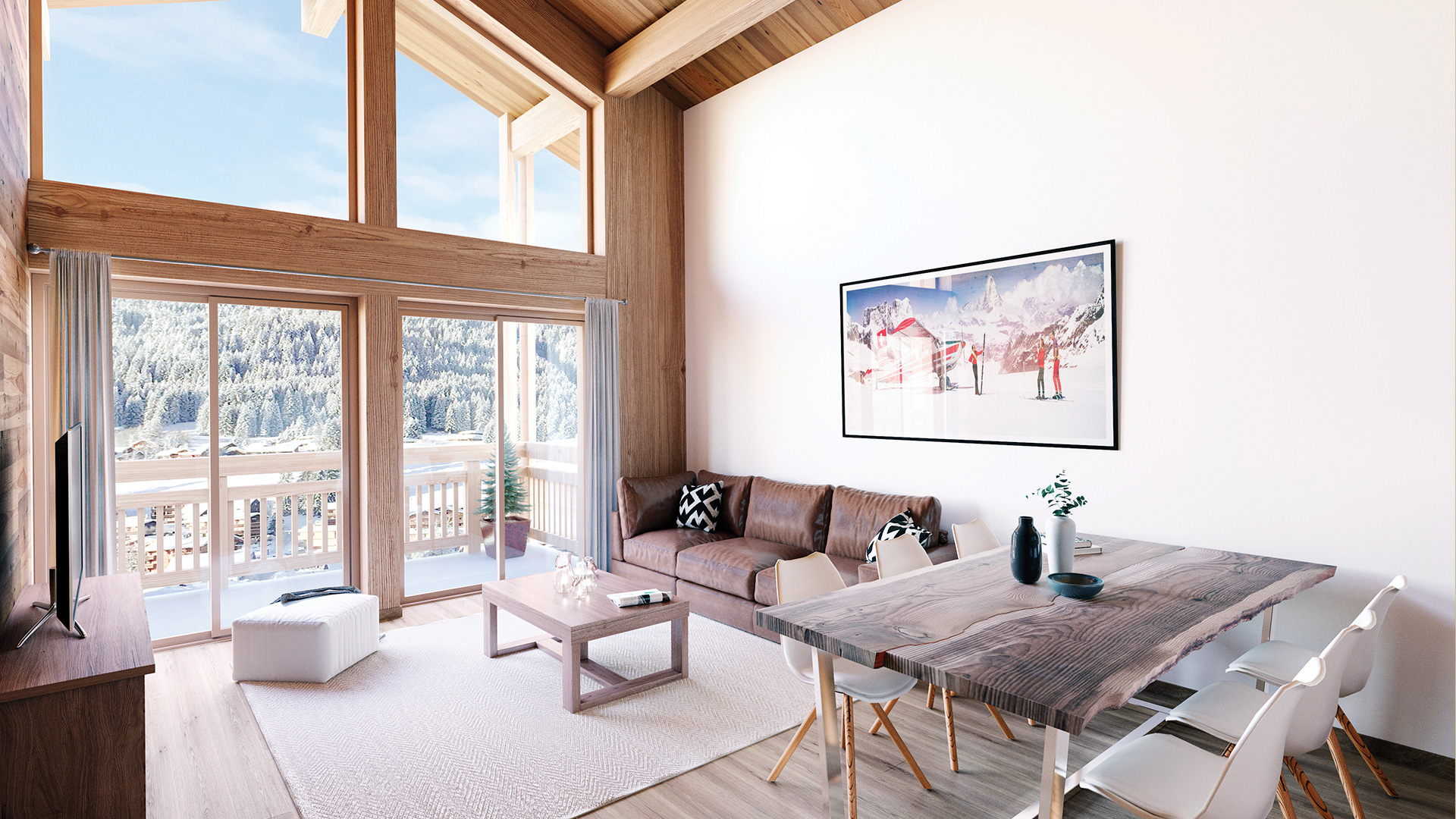 Alps Living - Programme immobilier Les Terrasses de La Plagne, Morzine - Vue int&eacute;rieure