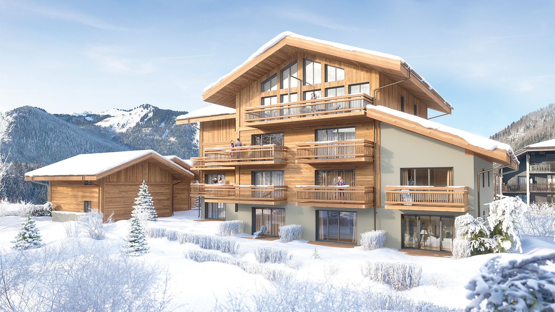 SCCV Chamou&eacute; - Programme immobilier Les Terrasses de Nantaux, Montriond - Vue ext&eacute;rieure