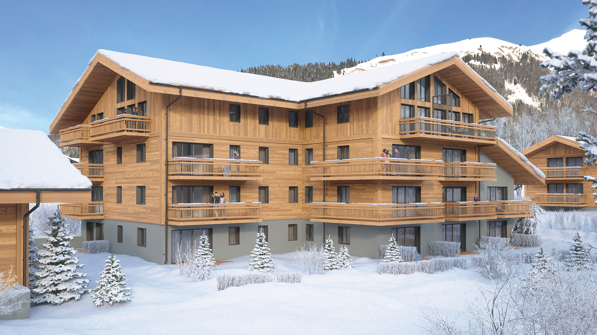 SCCV Chamou&eacute; - Programme immobilier Les Terrasses de Nantaux, Montriond - Vue ext&eacute;rieure