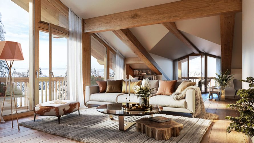 Alps Living - Programme immobilier Le Lumina, Les Gets - Vue intérieure
