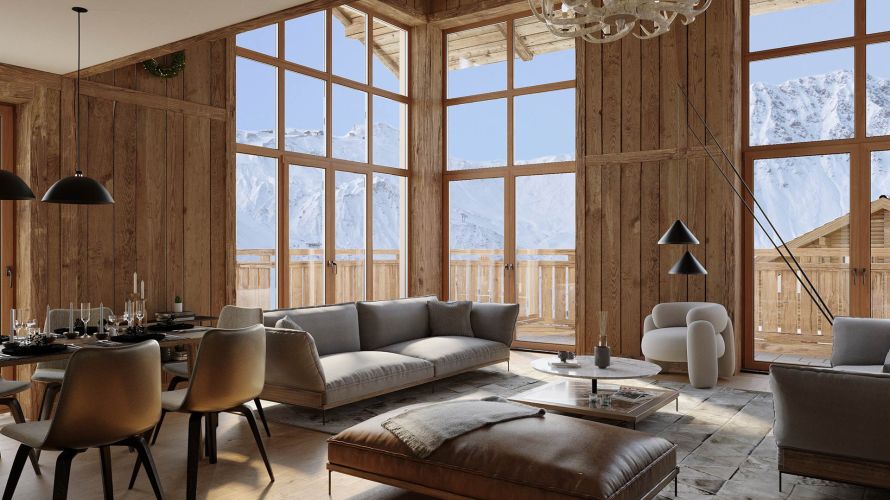 Alps Living - Programme immobilier L'Échappée, Les Gets - Vue Intérieure 1