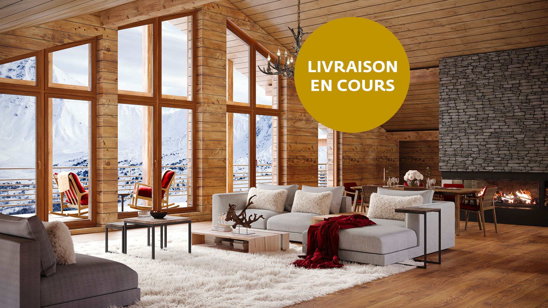 Alps Living - Programme immobilier Le Rocher, Les Gets - Séjour