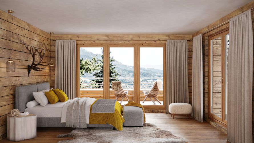 Alps Living - Programme immobilier Le Rocher, Les Gets - Chambre